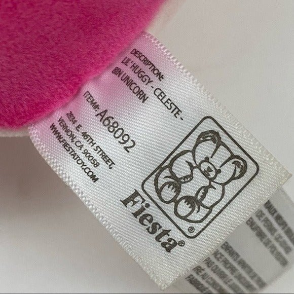 Fiesta Lil Huggy Celeste Pink Unicorn Plush Stuffed Animal - Picture 4 of 8